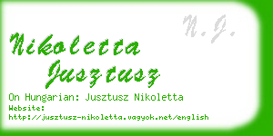 nikoletta jusztusz business card